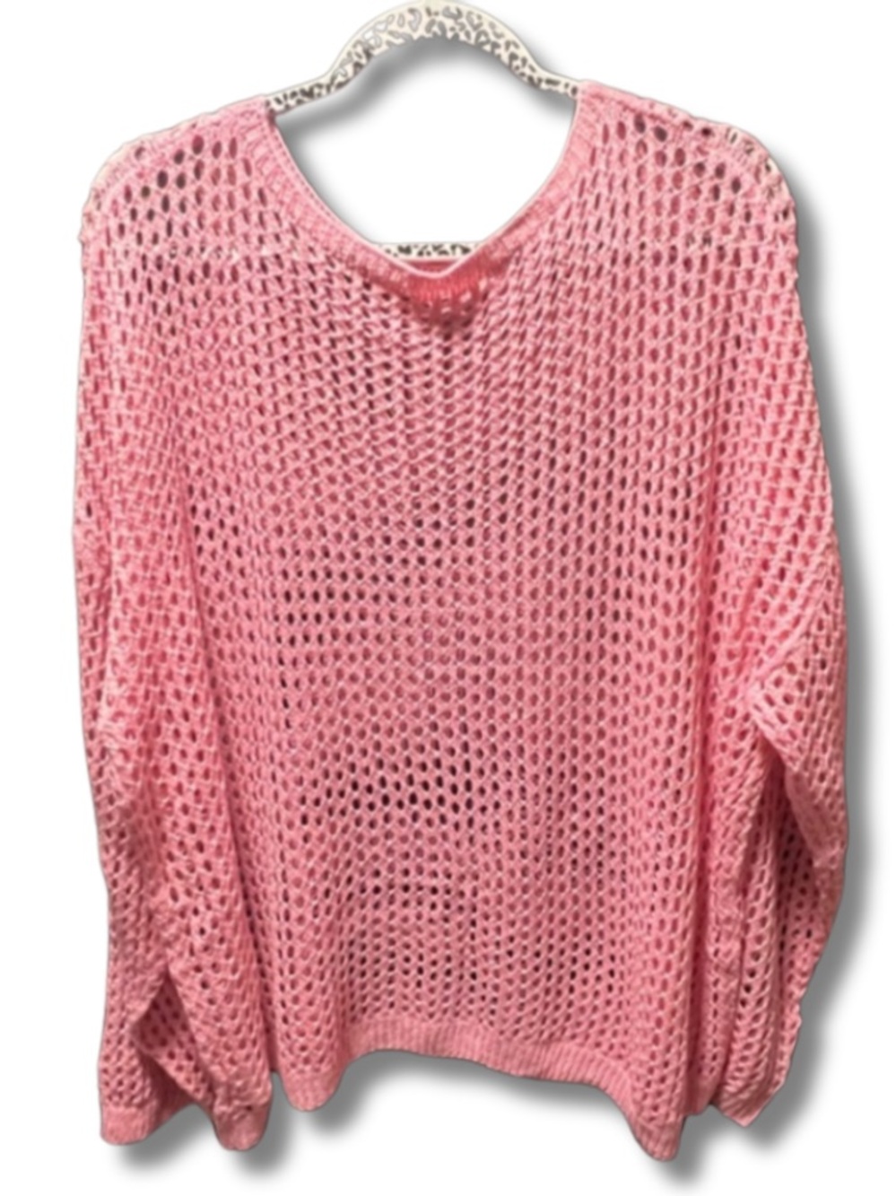 🛍️Pink Open-Knit Women's Sweater
